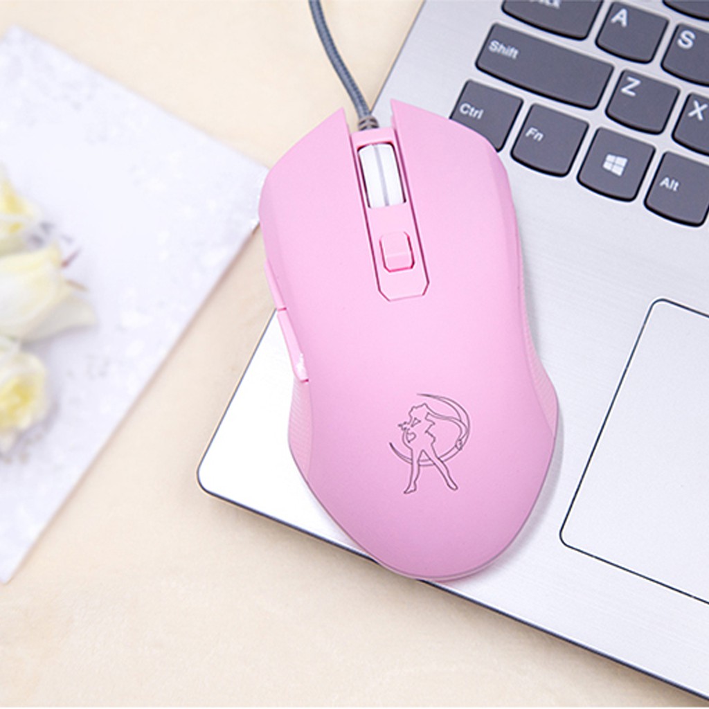 Chuột Gaming Hồng Led RGB 7 Chế Độ Cực Êm Bảo Hành 12 Tháng