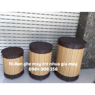 Thùng đựng đồ đa năng có nắp nhựa giả mây