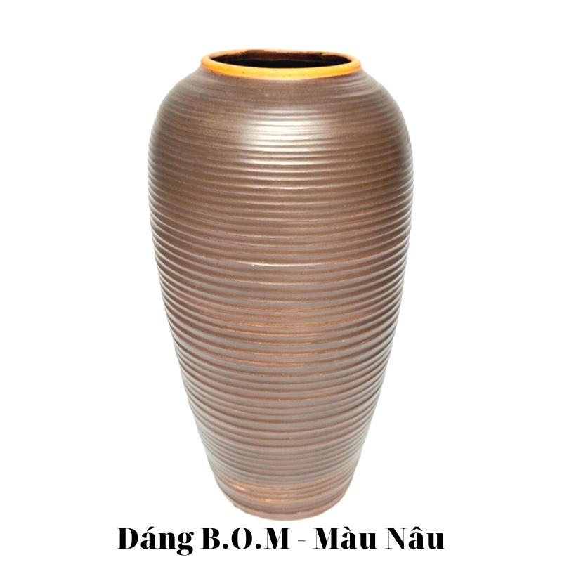 Bình hoa gốm sứ cao trên 30cm Dáng Vò cao, lọ gốm sứ Bát Tràng, phong cách mộc mạc dùng cắm sen, các loại hoa dáng cao