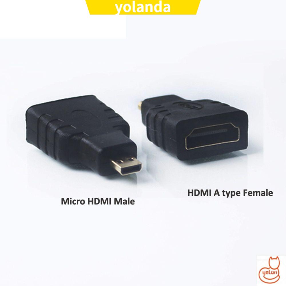 ☆YOLA☆ HDTV Micro HDMI To HDMI|Plated Converter Male To Female 1080P Connector 1.4V Adapter Type D To Type A