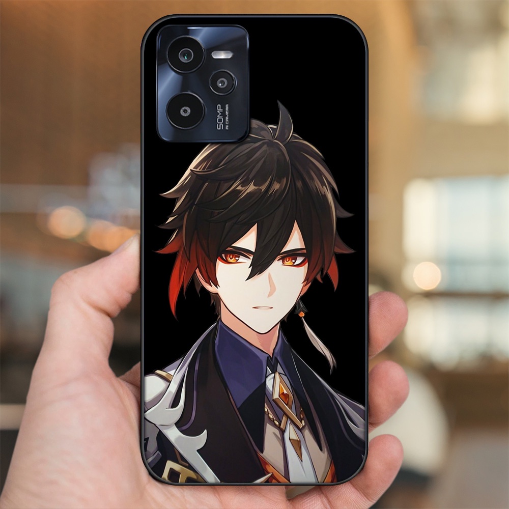 Ốp lưng Realme C35 viền đen in hình Zhongli Genshin Impact