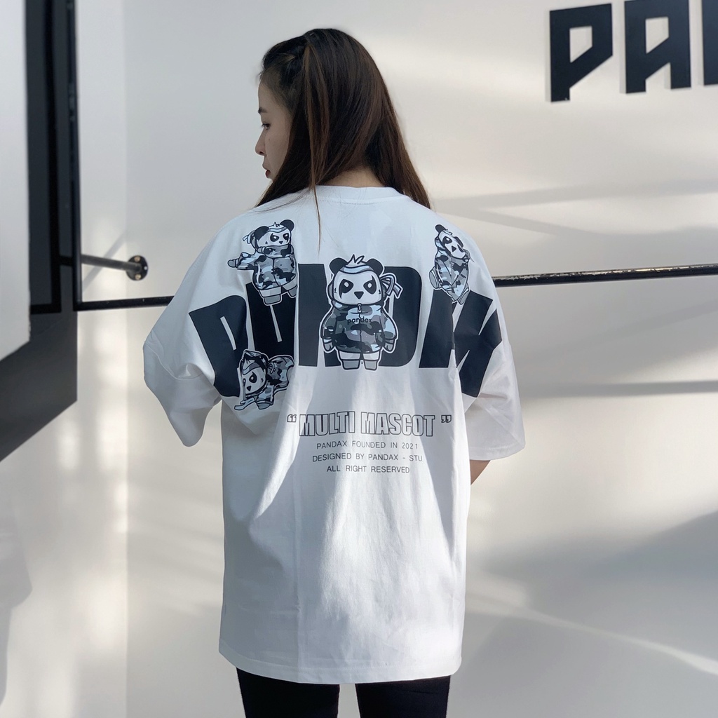 Áo thun tay lỡ PANDAX Mutil logos , basic tee local brand unisex , oversize nam nữ premium cotton 100%