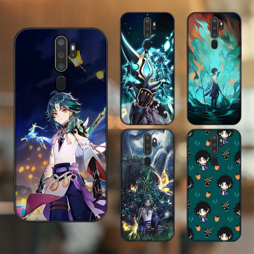 Ốp lưng Oppo A5 2020, A9 2020 viền đen in hình Xiao Genshin Impact
