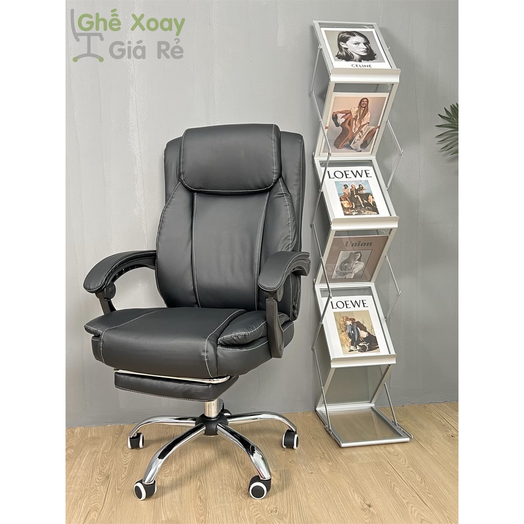 Ghế văn phòng Giám Đốc chân xoay có tựa đầu và gác chân JO-898