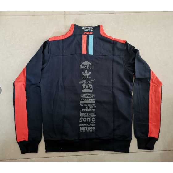 KTM stand collar cotton men's motorcycle riding zip sweater