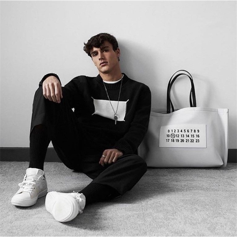 Áo len Maison Margiela knitted 4 stitch panel jumper ss21