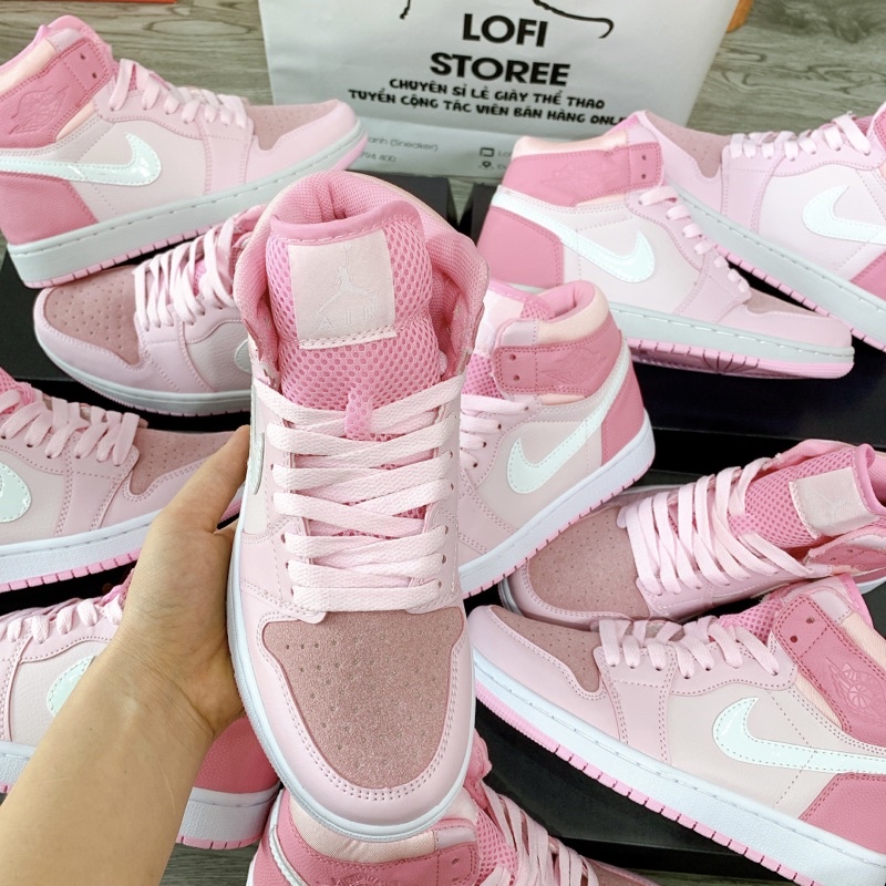 [ẢNH THẬT] Giày Thể Thao Jordan 1 hồng cao bản tiêu chuẩn [Full PK- Form chuẩn dày dặn]