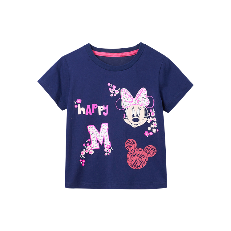 Áo thun tay ngắn in hình chuột minnie dễ thương cho bé gái
