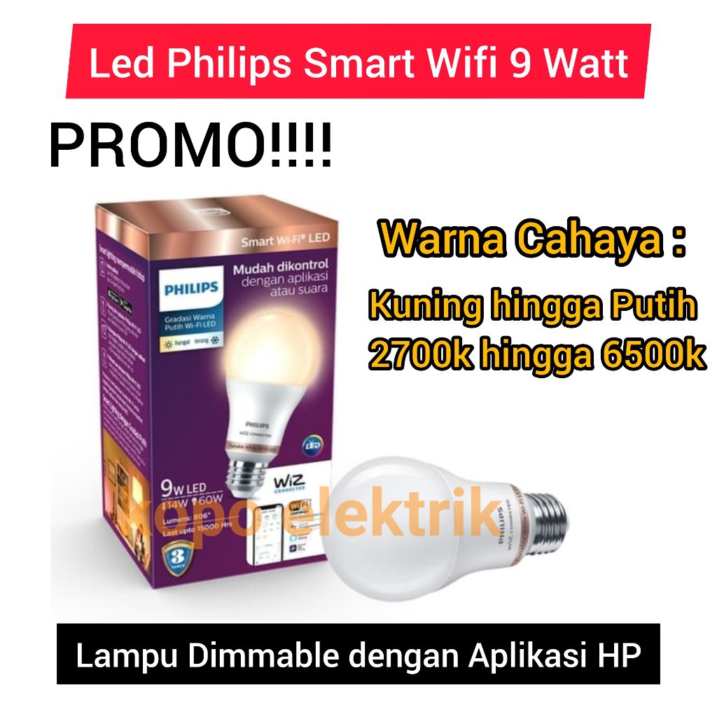 Bóng Đèn Led Thông Minh Philips 9w Kết Nối Wifi