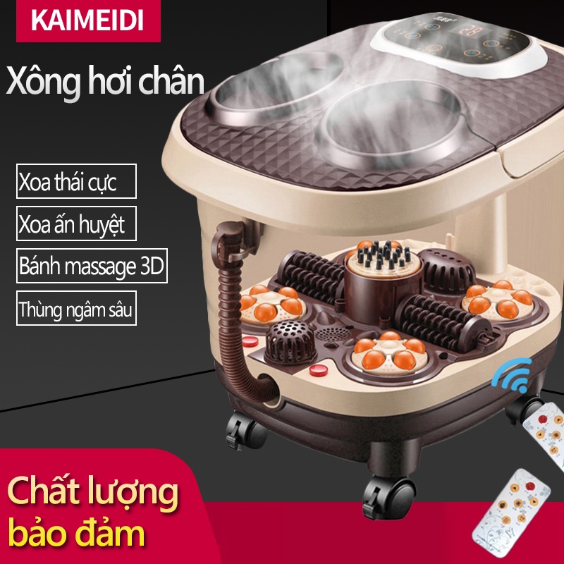 Máy ngâm chân kèm con lăn massage chân KAIMEIDI tự động remote từ xa tiện lợi FU211