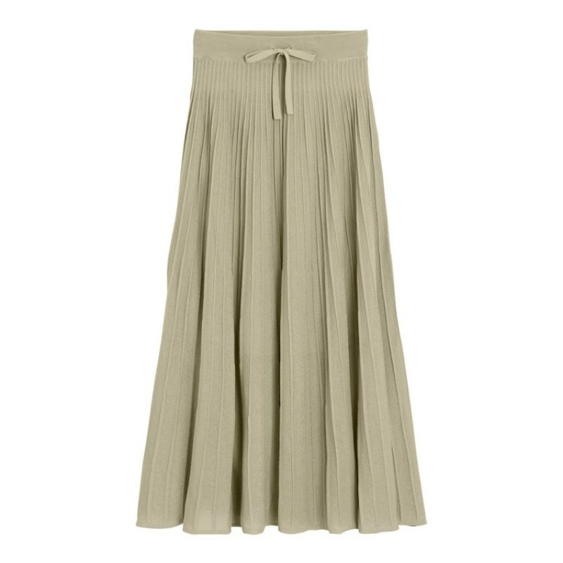 Chân váy len ly midi xòe quyến rũ của GU - Nhật Bản