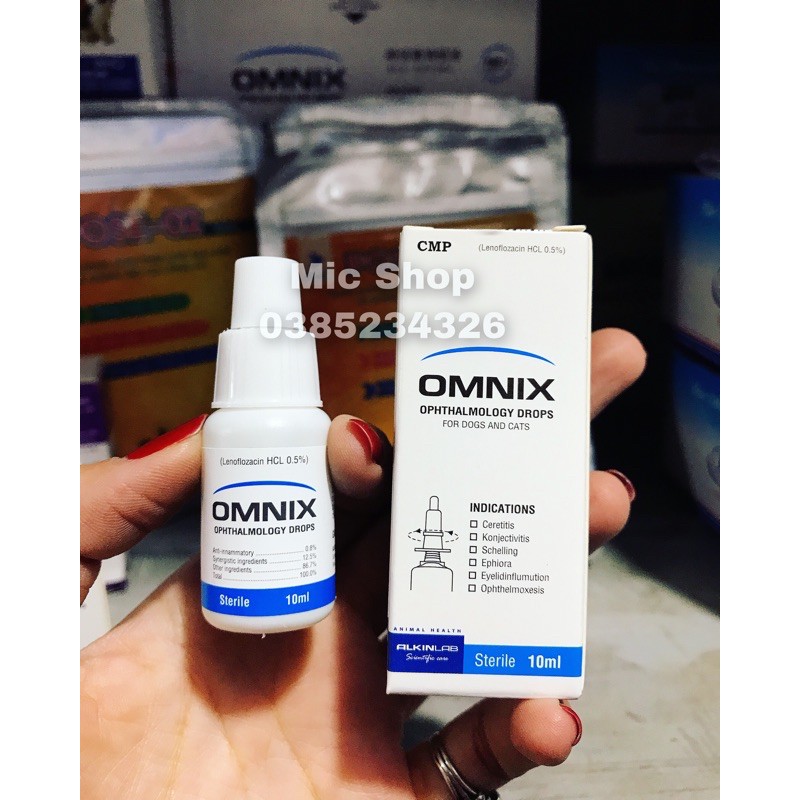 NHỎ MẮT CHO THÚ CƯNG Omnix Trị các bệnh về mắt
