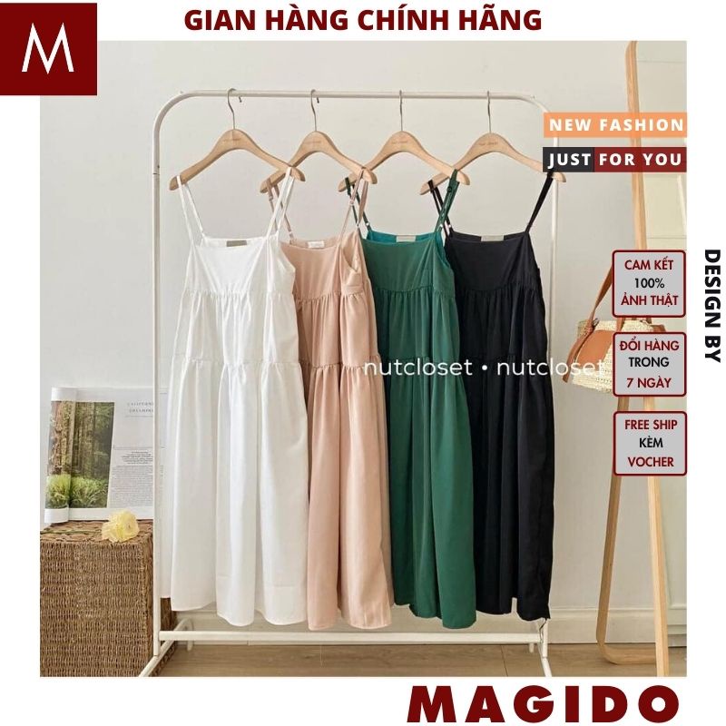 Đầm babydoll 2 dây xòe tầng V10 kiểu dáng hàn quốc tiểu thư bánh bèo dễ thương ,váy công chúa ulzzang chữ a -MAGIDO