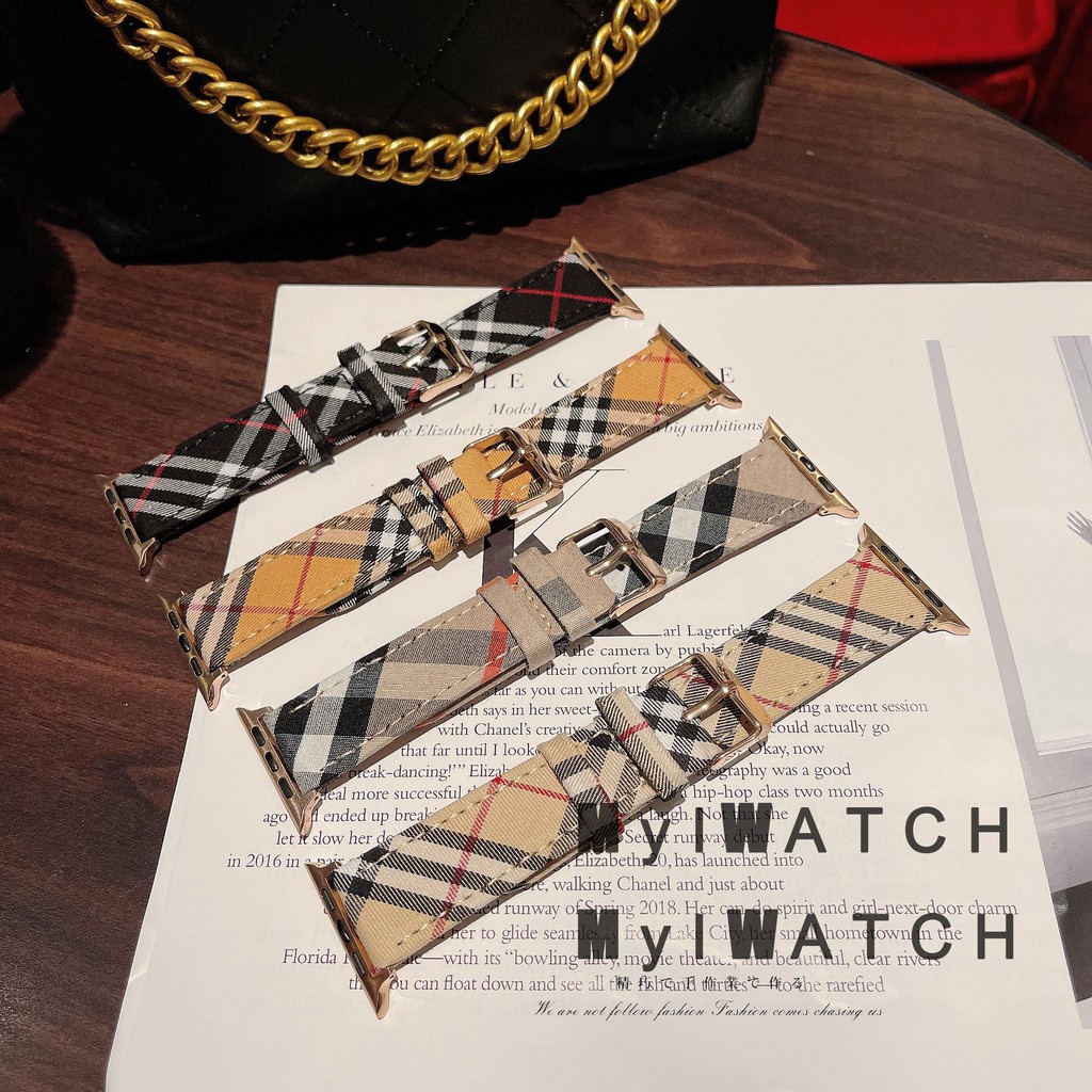 Dây đeo đồng hồ thích hợp cho Apple Watch series 6 5 4 3 2 se iwatch 38mm / 40mm / 42mm 44mm t500 w26 u78 plsu BURBERRY
