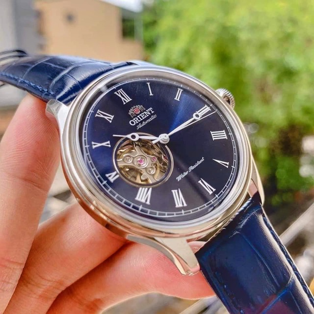 Đồng hồ nam Orient Caballero Blue FAG0004D0 máy cơ Automatic F6T22 hở tim 9h, 22 chân kính, kính Mineral, case 42mm