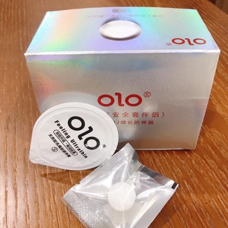 Bao cao su 001 OIO trắng siêu mỏng tăng kích thước 1,5 cm - Hộp 5 bao 5 bi - NinaGen
