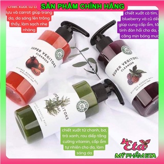 Sữa rửa mặt BYVIBES WONDER BATH SUPER VEGITOKS srm rau củ sủi bọt thải độc an toàn cho da 200-300ml