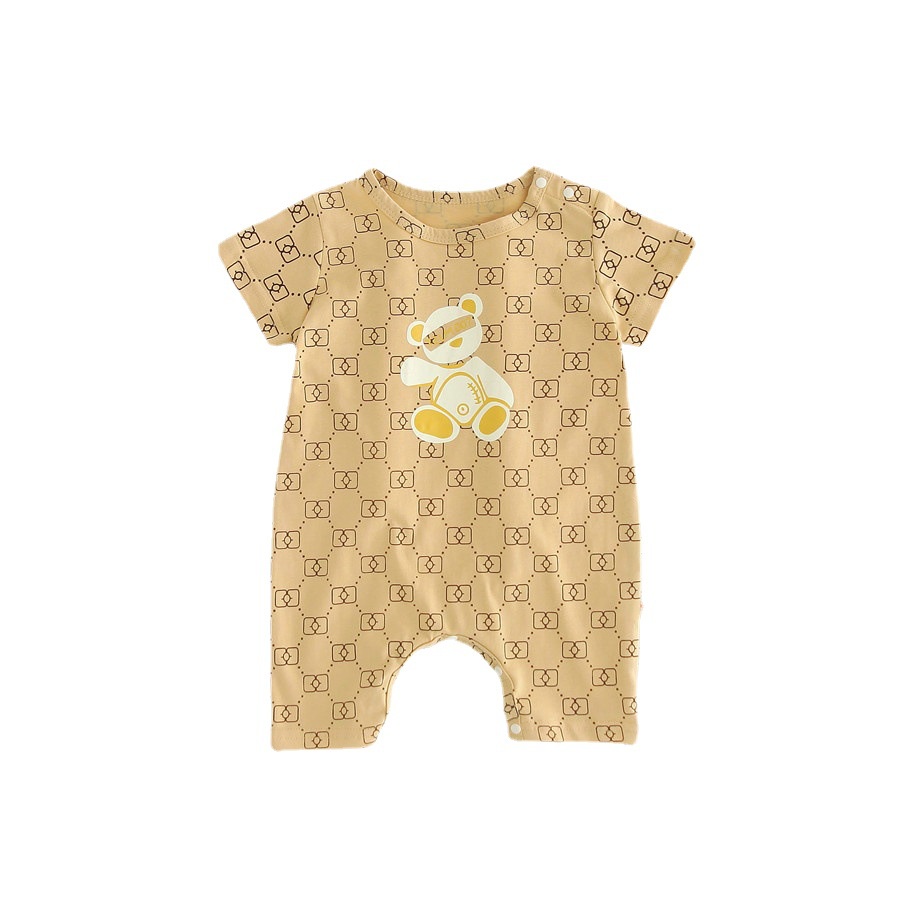 Áo liền quần tay ngắn in họa tiết hoạt hình phong cách Hàn Quốc thời trang mùa hè cho bé trai