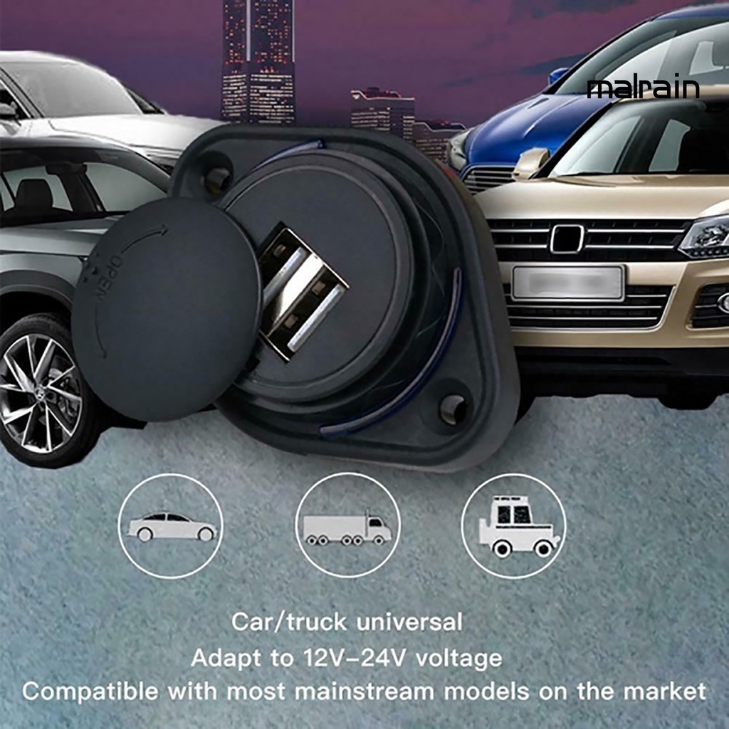 Ổ Cắm Sạc Hai Cổng USB Ma 3.1A 12-24V Dành Cho Xe Hơi/Tàu Thuyền