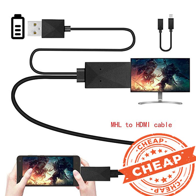 Cáp chuyển đổi 5 pin &amp; 11 Pin Micro USB MHL sang HDMI 1080P HD TV cho điện thoại Android
