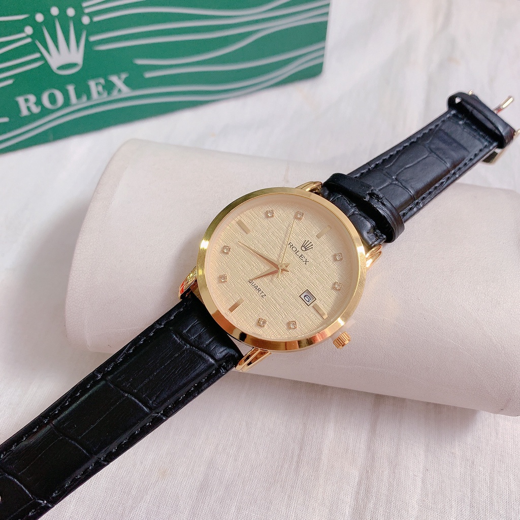 Đồng hồ nam Rolex mặt hạt xoàn dây da cao cấp cho nam giới Kim Kim sang trọng lịch lãm | BigBuy360 - bigbuy360.vn