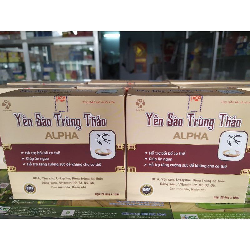 Yến sào trùng thảo Alpha- Bồi bổ cơ thể tăng cường sức đề kháng, giúp ăn ngon (hộp 20 ống *10ml)