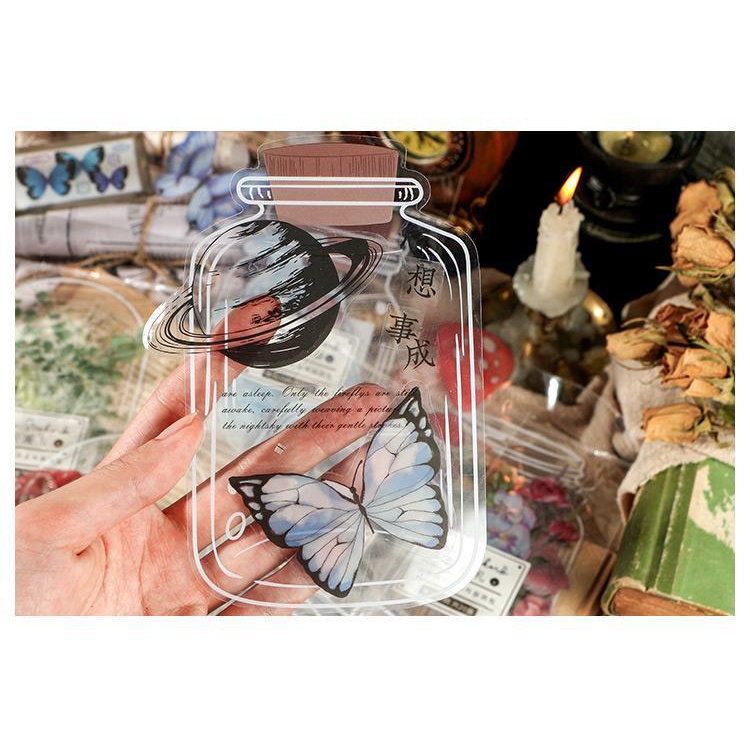 Bộ 20 Miếng Dán Trang Trí Chống Thấm Nước Hình Hoa / Bướm / Nấm Dễ Thương DIY