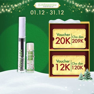 Combo mascara dưỡng mi dầu dừa milaganics 5ml + son dừa dưỡng môi hồng, giảm thâm môi milaganics 4.5g
