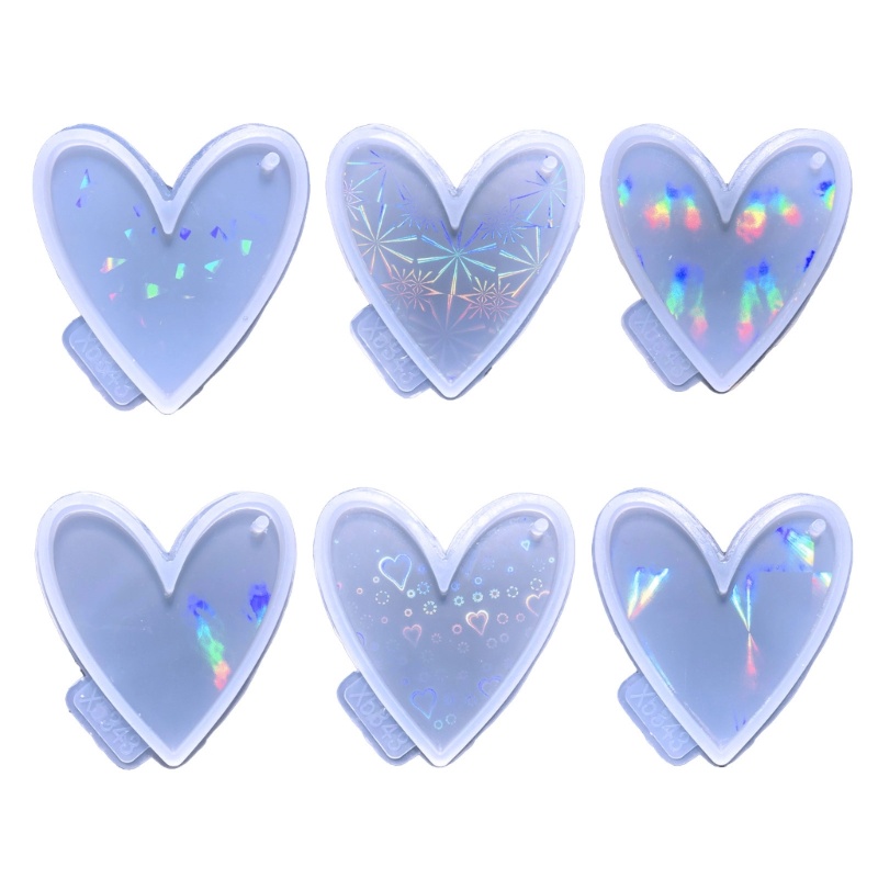 Khuôn Silicone Làm Móc Khóa Hình Trái Tim DIY