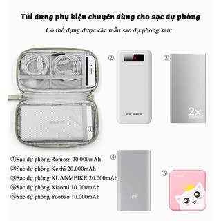Túi đựng Sạc dự phòng và điện thoại da lộn