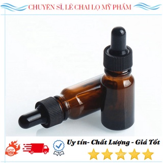 Chai chiết mỹ phẩm tinh chất serum boston thân nâu 15ml