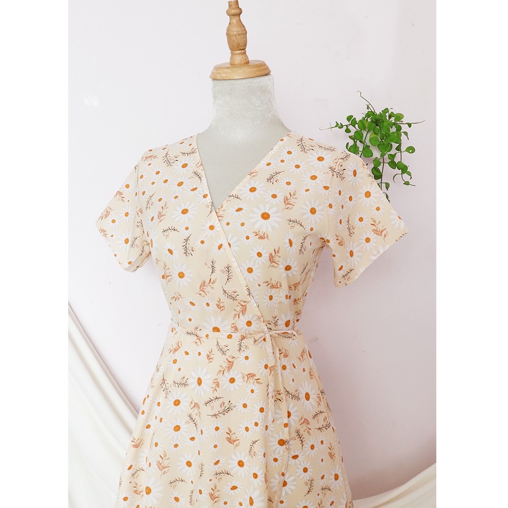 Đầm váy nữ hoa nhí, dáng xoè cổ chữ V xinh xắn, dễ thương RD045 | BigBuy360 - bigbuy360.vn