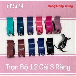 Kẹp tóc càng cua 3 răng giá sỉ hàng nhập trung cao cấp màu đẹp