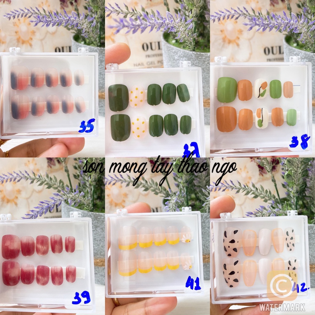 (hàng mới về) Nail Box ❤️Set 10 Móng Tay Giả Nailbox Tặng Keo Dán Móng