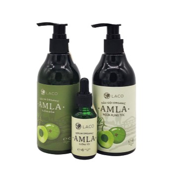 [Mẫu Mới+Chính Hãng Laco]Bộ Dầu gội – Dầu xả – Serum Amla Laco chống rụng kích thích mọc tóc