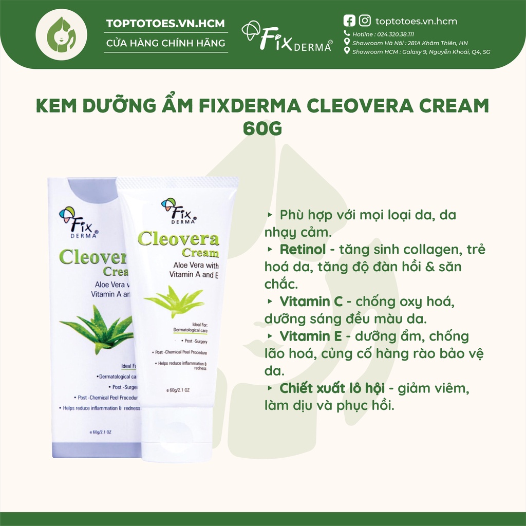 Kem dưỡng ẩm Fixderma Cleovera Cream - 60g