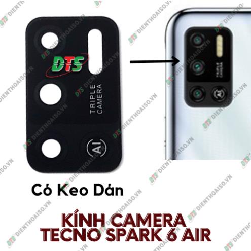 Kính camera tecno Spark 6 Air kèm keo dán