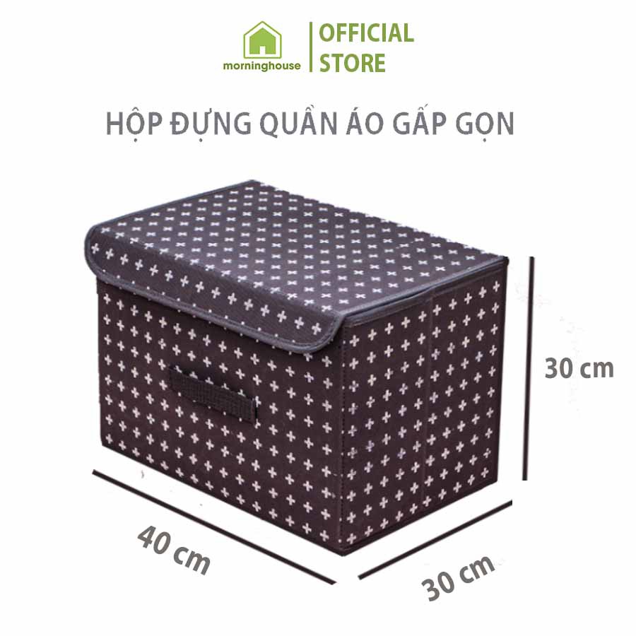 [Mã LIFEBKM1 giảm 10% tối đa 1 triệu đơn từ 500k] BIG SIZE - HỘP ĐỰNG QUẦN ÁO CÓ NẮP MORNING HOUSE- MÀU XÁM HOẠ TIẾT