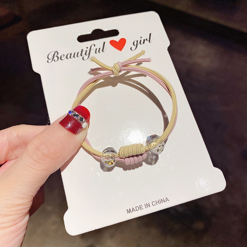 Dây Cột Tóc Đính Hạt Pha Lê Nhiều Màu Sắc Đơn Giản Cho Nữ