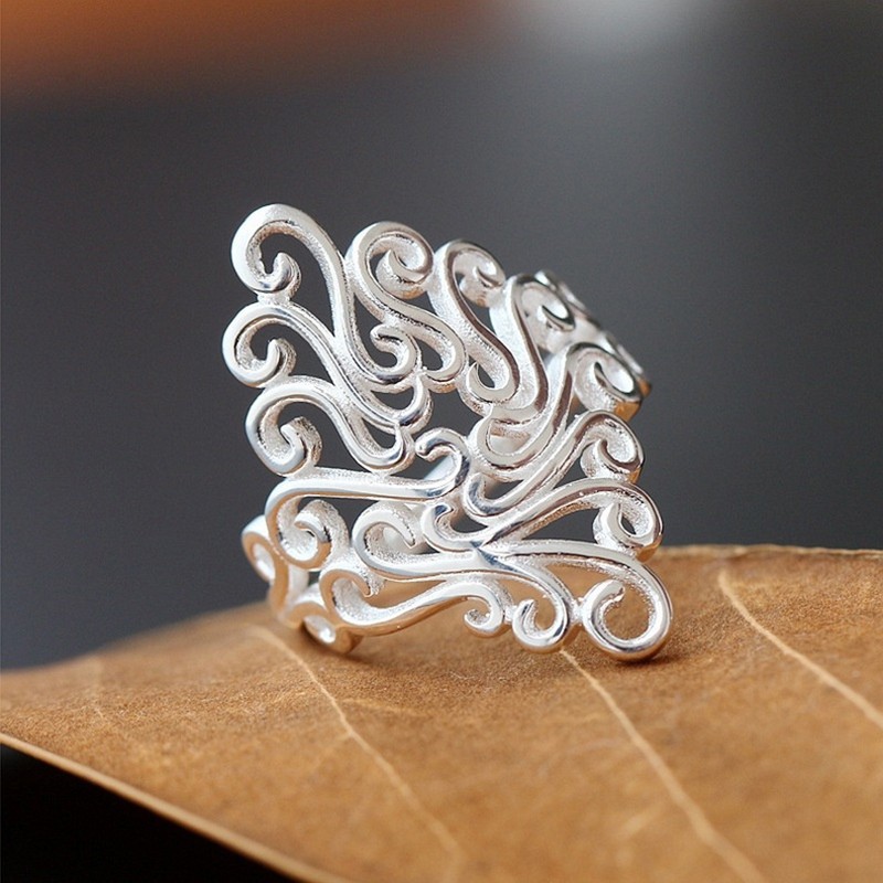 Aifei Jewellery Women Ring Flower 925 Sterling Silver R1127