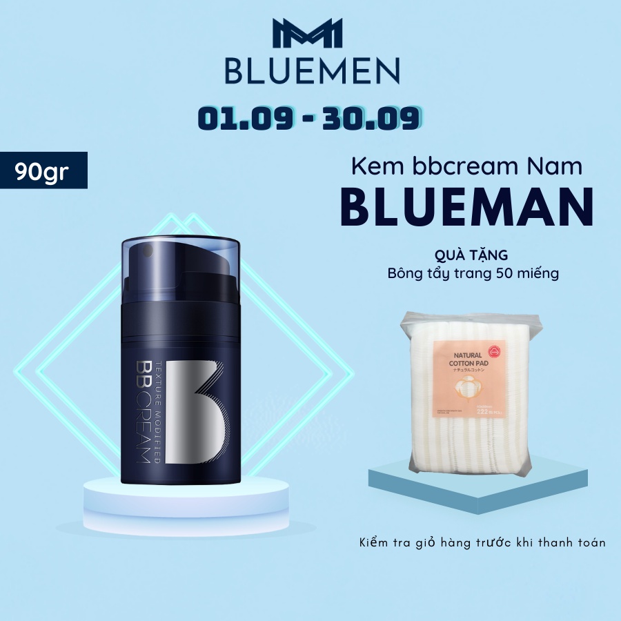 Kem BB Cream Che Khuyết Điểm Cho Nam BLUEMAN Kiềm Dầu Và Nâng Tone Da 50g