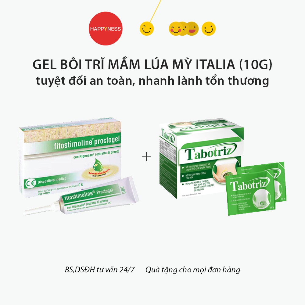 - Gel bôi trĩ từ mầm lúa mỳ Ý - Fitostimoline Proctogel - Combo trĩ + táo bón Tabotriz