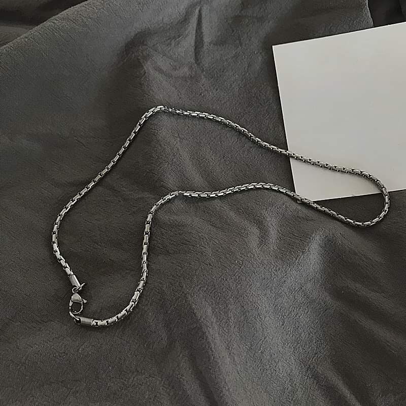 Vòng Thời Trang Dây Chuyền Trơn Basic Unisex Màu Bạc Cho Nam Nữ LOKI Accessories Chất Liệu Inox Không Gỉ
