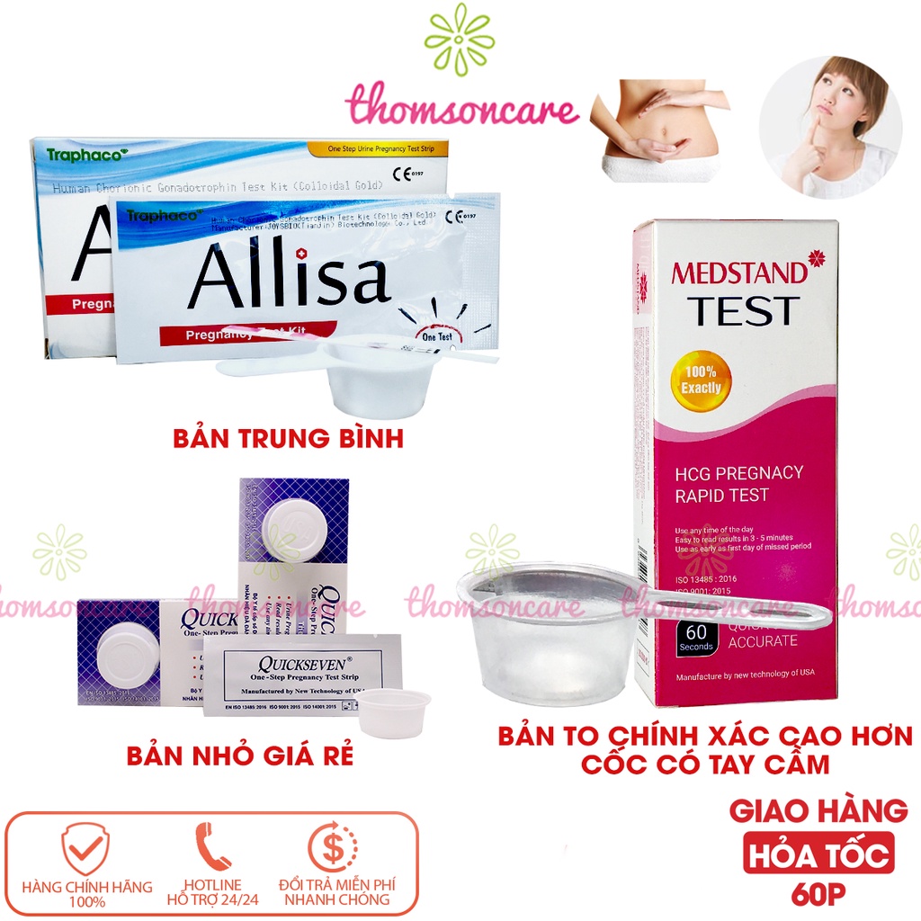 Combo 3 Hộp que thử thai nhanh bản to từ 2mm 4mm 5mm tiêu chuẩn, 2 vạch chính xác - test thử thai hai vạch sớm nhanh