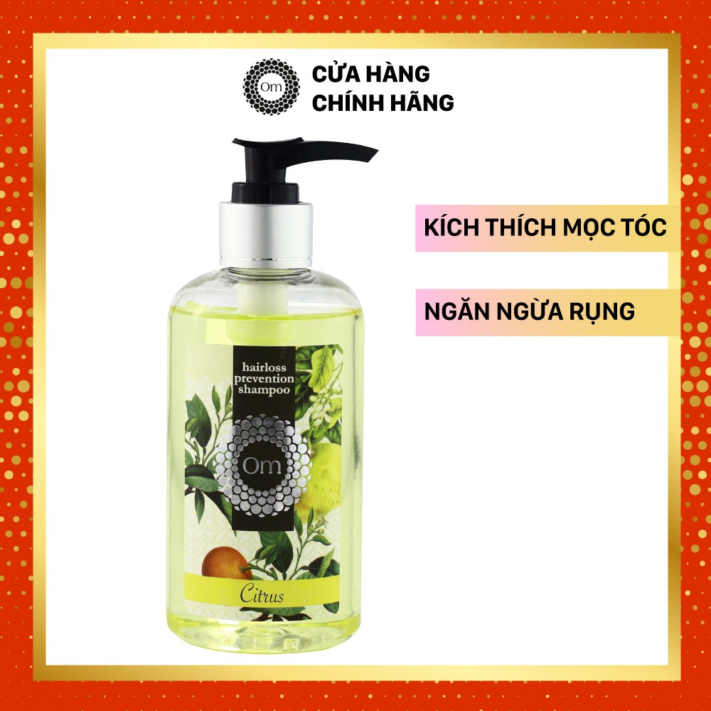 Dầu gội ngăn ngừa rụng tóc, dầu gội hương cam quýt bưởi 250ml - OM01