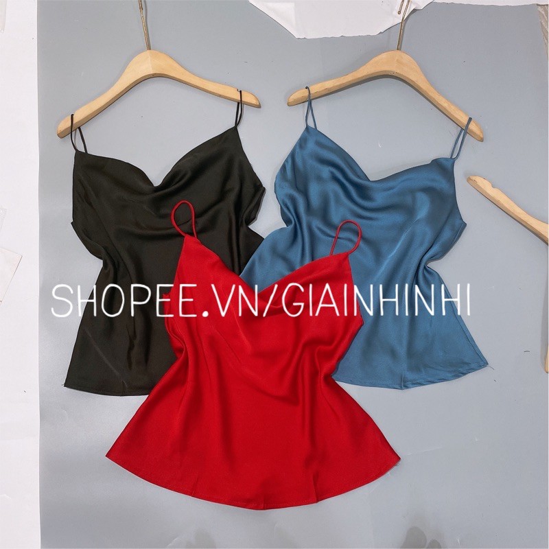[ Mã WASTRUN4 giảm 10% tối đa 30K đơn 99K] Áo hai dây lụa cổ đổ siêu sang, Áo kiểu cổ đổ trễ ngực CS1501 - NhiNhiShop | BigBuy360 - bigbuy360.vn