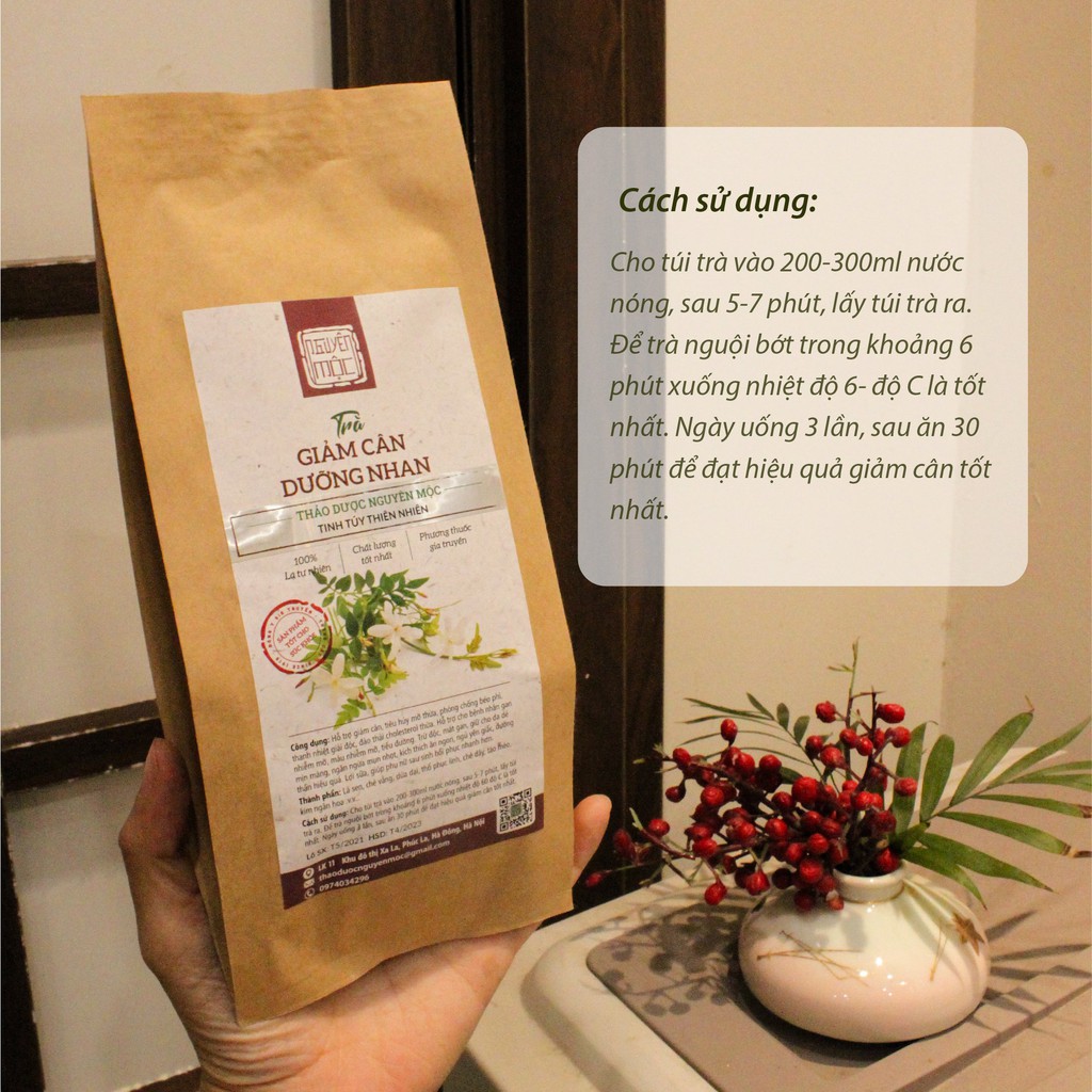 Dùng thử trà giảm cân dưỡng nhan thảo dược Nguyên Mộc hỗ trợ giảm mỡ thừa mát gan lợi sữa