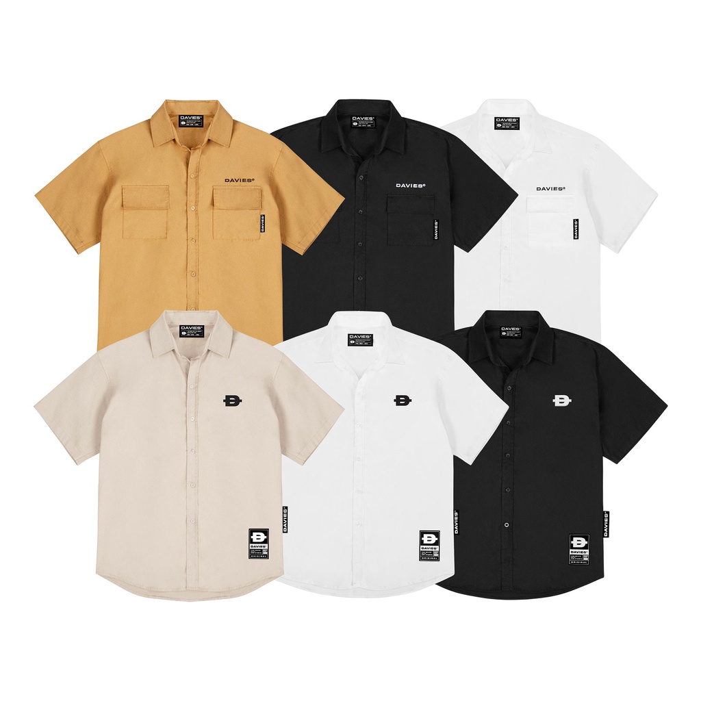 Áo sơ mi nữ nam form rộng tay lỡ nhiều màu Basic Shirt Davies