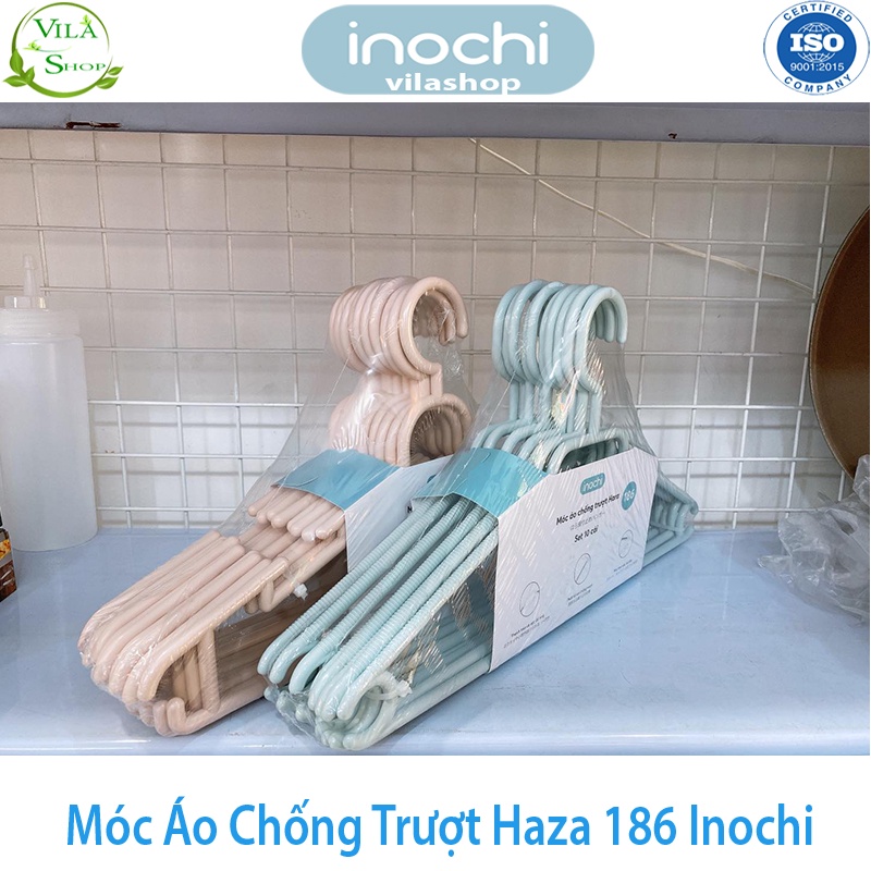 [ Set 10 ] Móc Treo Quần Áo, Móc Quần Áo Chống Trượt Hara 186, Bộ Sưu Tập Móc Quần Áo Người Lớn Nhựa Cao Cấp Inochi