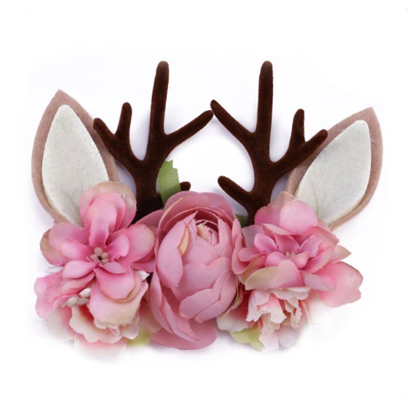 Băng Đô Sừng Hươu Bằng Nylon Dễ Thương Cho Bé Sơ Sinh